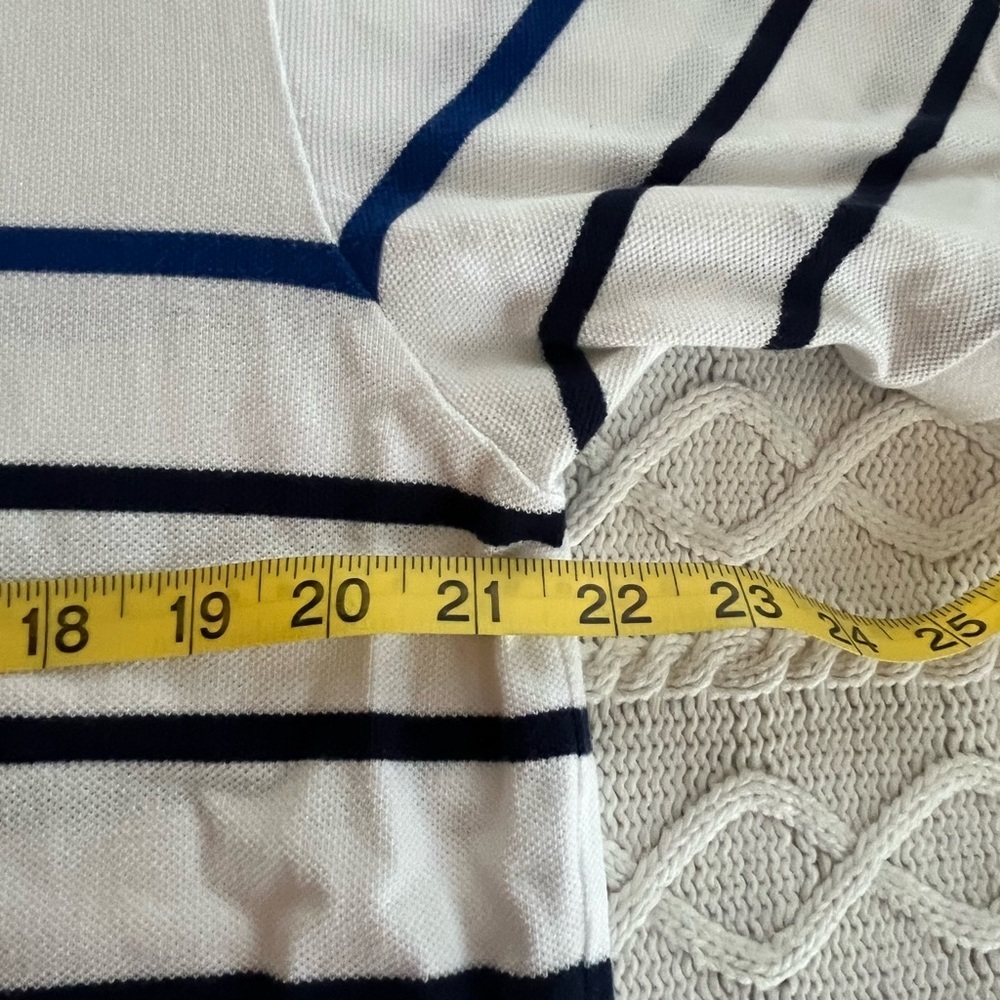 Men's Polo Ralph Lauren White and Blue Striped Short Sleeve Polo Shirt Size XL - Picture 15 of 16